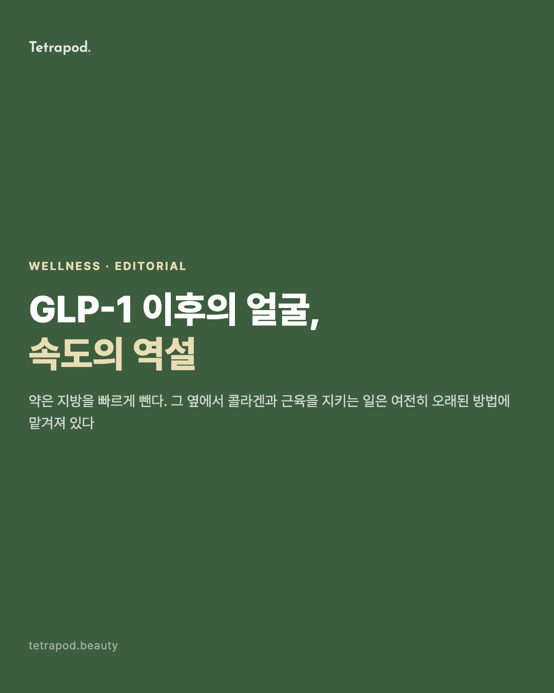 GLP-1 이후의 얼굴, 재생 속도의 역설